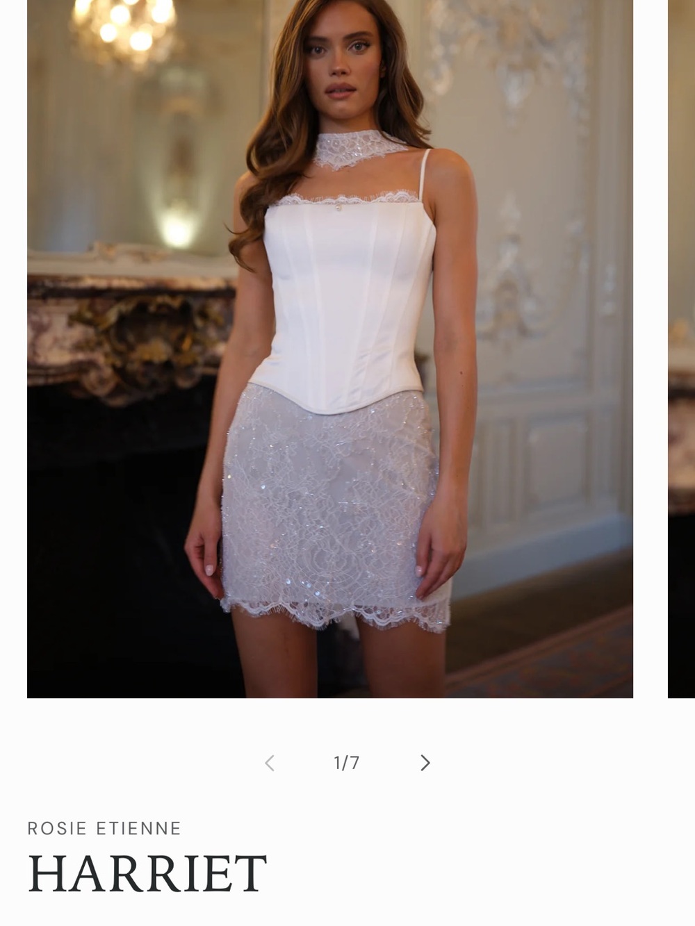 Rosie Etienne Harriet White Lace Mini Wedding Dress